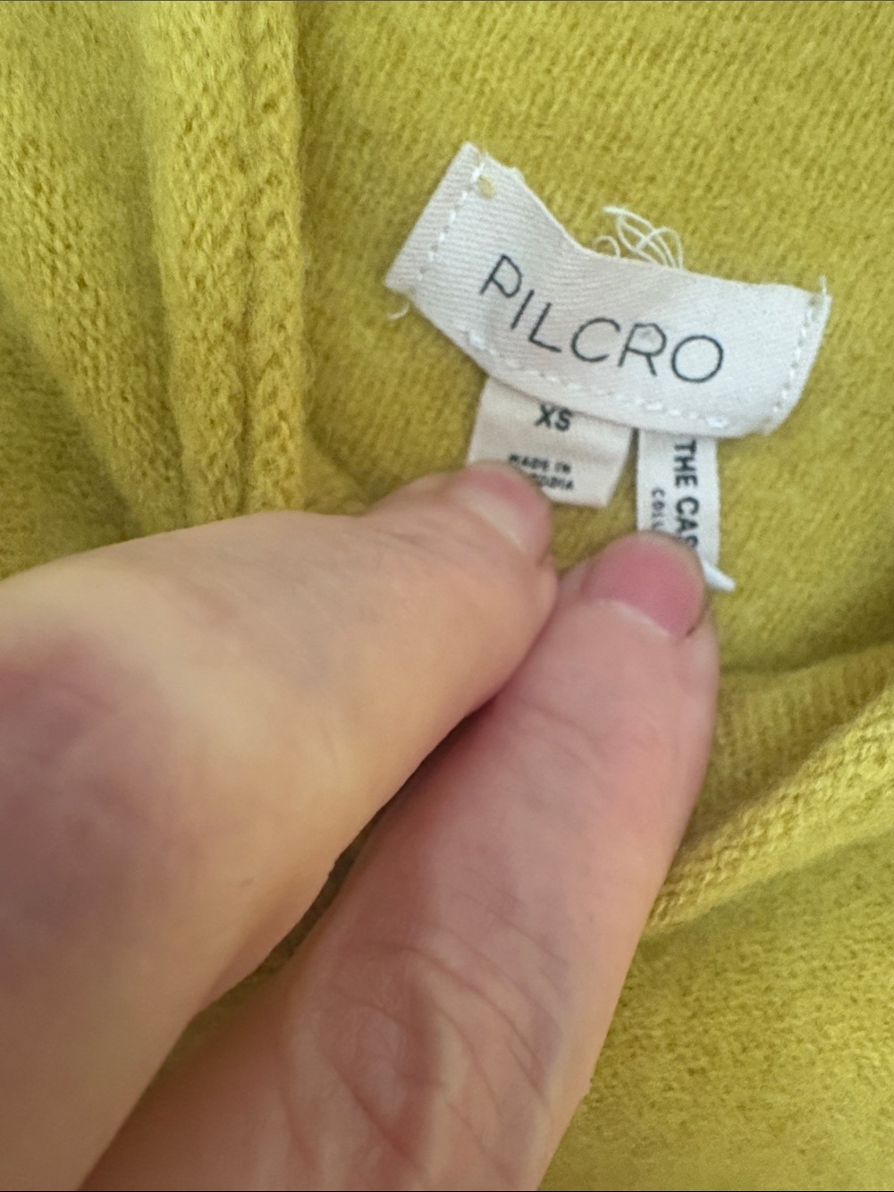 Pilcro Cropped Turtleneck Sweater in Mustard - Picture 5 of 9